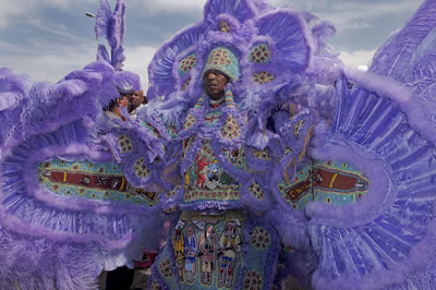 Lavender Mardi Gras Indian
